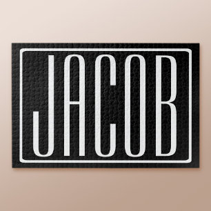 Puzzle Bold & Modern Your name or Word White On Black