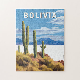 Puzzle Bolivie Illustration Travel Art Vintage