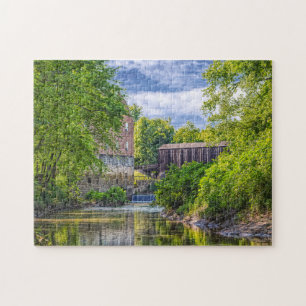 Puzzle Bollinger Mill Et Burfordville Couvert Bridge