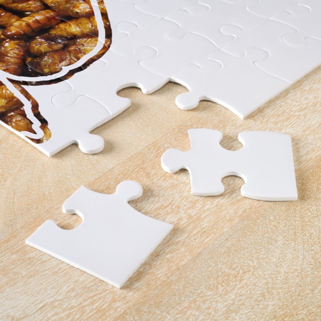 Puzzle Bombyx Mori Silk Moth Cycle de vie Silhouette (Côté)