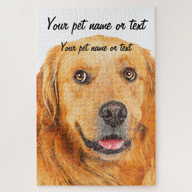 Puzzle Bon Smile Golden Retriever Chien (Vertical)
