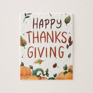 Puzzle Bon thanksgiving (Feuille et Citrouille)