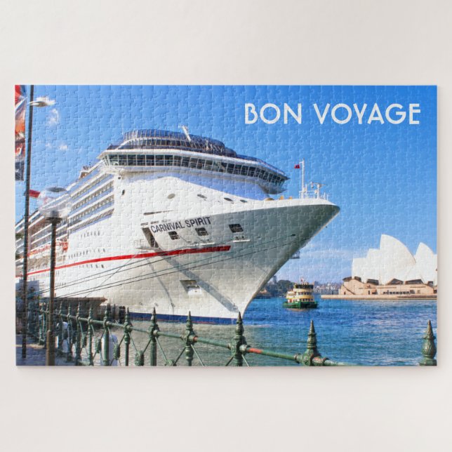 Puzzle Bon voyage : Bateau de croisière dans le port (Horizontal)