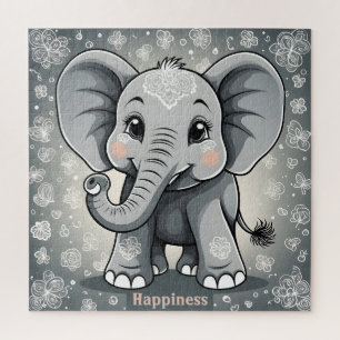 Puzzle Bonheur Baby Elephant AI Imaginaire Art numérique