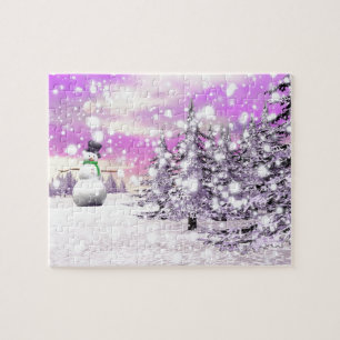 Puzzle Bonhomme de neige heureux pour Noël