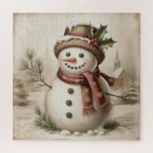 Puzzle Bonhomme de Neige Vintage