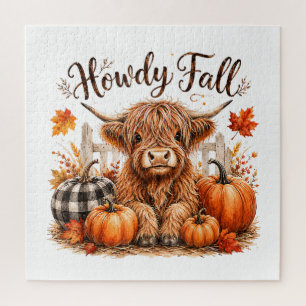 Puzzle Bonjour automne vache des Highlands Bonne Action d