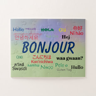 Puzzle Bonjour Beaucoup de langues Monde Coloré