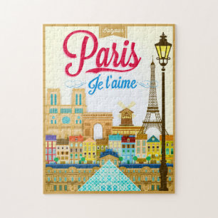 Puzzle Bonjour Paris Je t'aime voyage