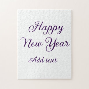 Puzzle Bonne année calligraphie violette simple minimalis