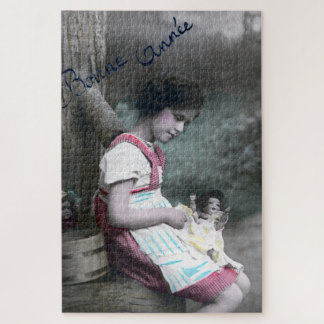 Puzzle Bonne Année Vintage fille avec dollar