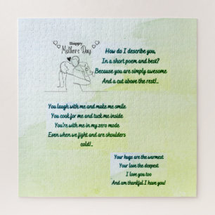 Puzzle Bonne fête des mères avec un poème original