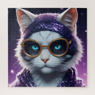 Puzzle Bonne fête du Nouvel An - Chat déguisé