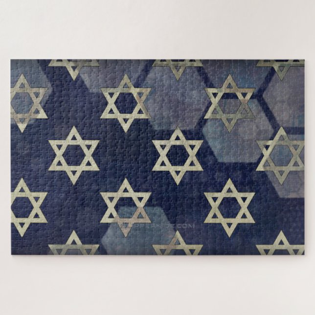 Puzzle Bonne Hanoukka Star de David menorah Dreidel Slipp (Horizontal)