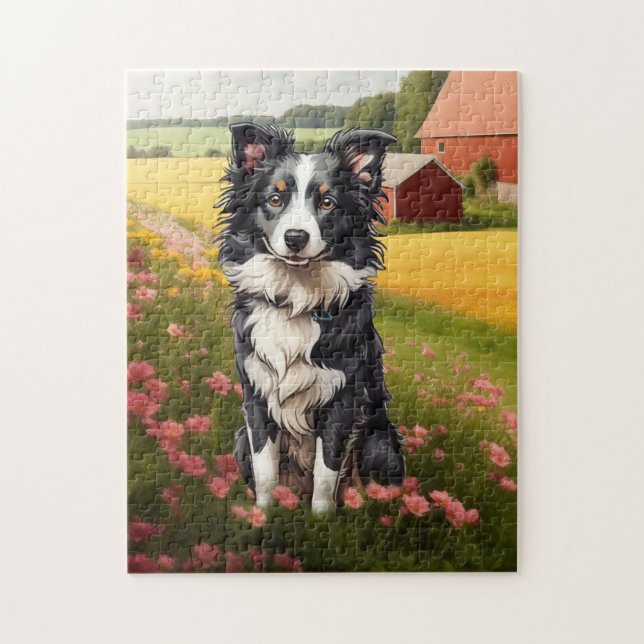 Puzzle Border Collie (Vertical)