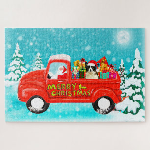 Puzzle Border Collie Chien Camion de livraison de Noël Sa