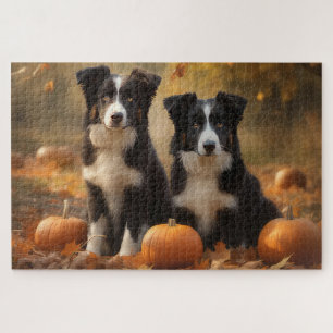 Puzzle Border Collie Chiot Automne Délice Citrouille