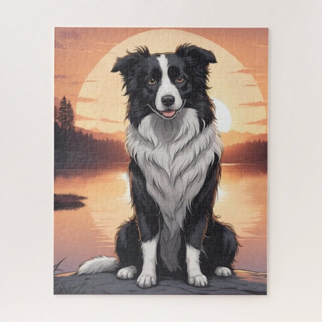 Puzzle Border Collie Dog (Vertical)
