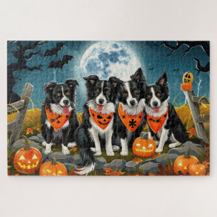 Puzzle Border Collie Halloween Épouvantable