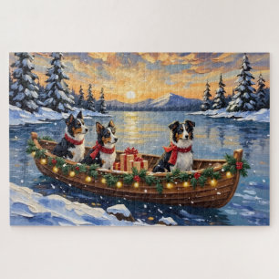 Puzzle Border Collie Noël Bateau Vacances