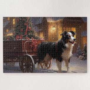 Puzzle Border Collie Noël Saison Festive