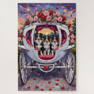 Puzzle Border Collie Saint-Valentin