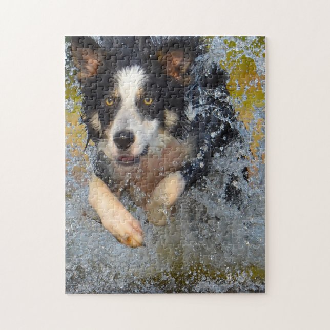 Puzzle Bordure Collie Chiens. (Vertical)