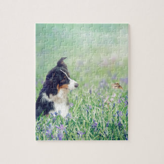 Puzzle Bordure Collie et Colibri