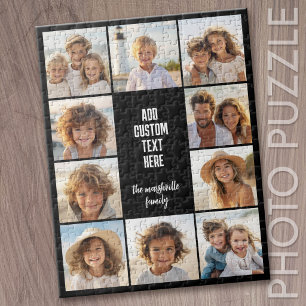 Puzzle Bordure de collage de 10 photos - Blocs de texte c