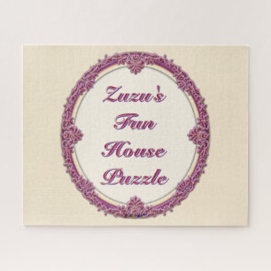 Puzzle Bordure Fantaisie Violet/Rose Et Crème Personnalis