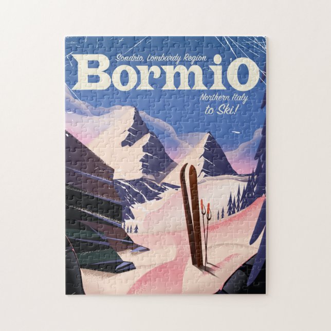 Puzzle Bormio, Sondrio, région de Lombardie, affiche de s (Vertical)