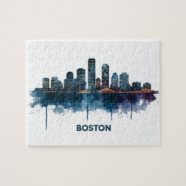 Puzzle Boston City Skyline, Boston Ma Skyline (Horizontal)