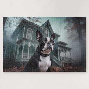 Puzzle Boston Terrier Halloween effrayant