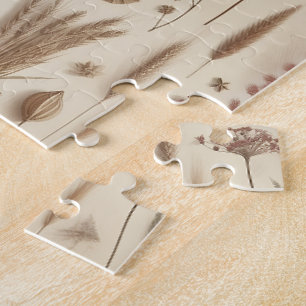 Puzzle botanique de fleur pressée Herbarium vintag