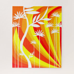 Puzzle Botanique orange et blanche