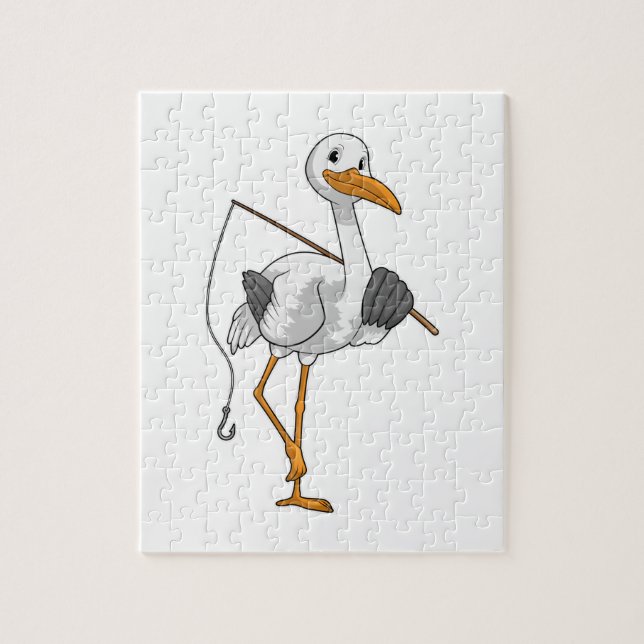 Puzzle Bouche en Fisher avec canne à pêche (Vertical)