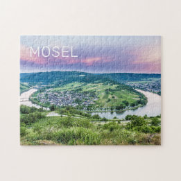 Puzzle Boucle Moselle Coucher de soleil Kroev Panorama Al