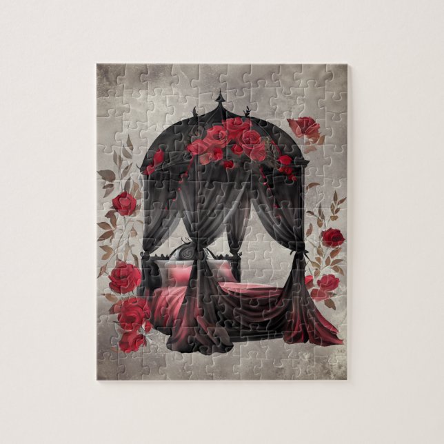 Puzzle Boudoir | Canopée de l'Écharpe Antique Poster Lit (Vertical)