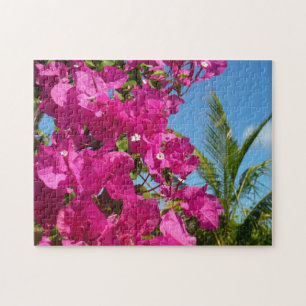 Puzzle Bougainvilliers et palmiers paysage tropical