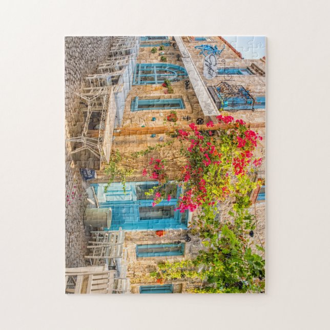 Puzzle Bougainvilliers grandissant sur le mur d'un restau (Vertical)