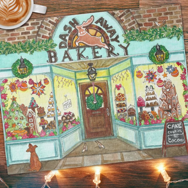 Puzzle Boulangerie de Noël Aquarelle Artiste Fête (Créateur téléchargé)