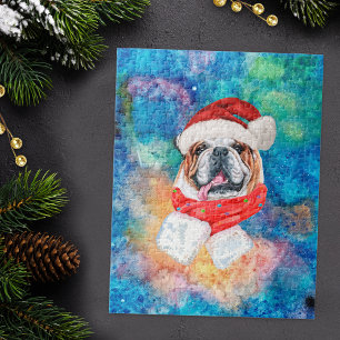 Puzzle Bouledogue Anglais Race Chien Noël