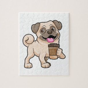 Puzzle Bouledogue avec café à emporter