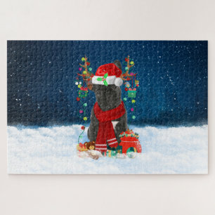 Puzzle Bouledogue français avec cadeaux de Noël