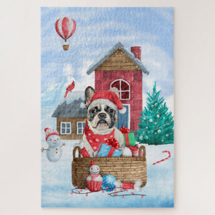 Puzzle Bouledogue français dans la maison de chien de Noë