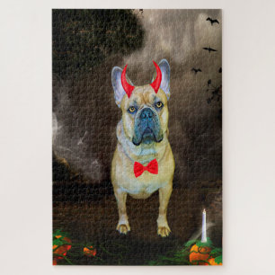 Puzzle Bouledogue français en costume d'Halloween