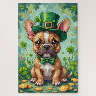 Puzzle Bouledogue français Saint-Patrick Jour de fête Chi