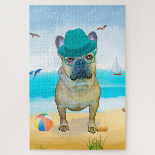 Puzzle Bouledogue français sur la plage