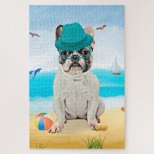 Puzzle Bouledogue français sur la plage