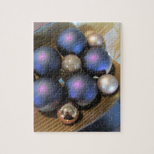 Puzzle Boules de verre élégantes dans un plateau d'or (Vertical)
